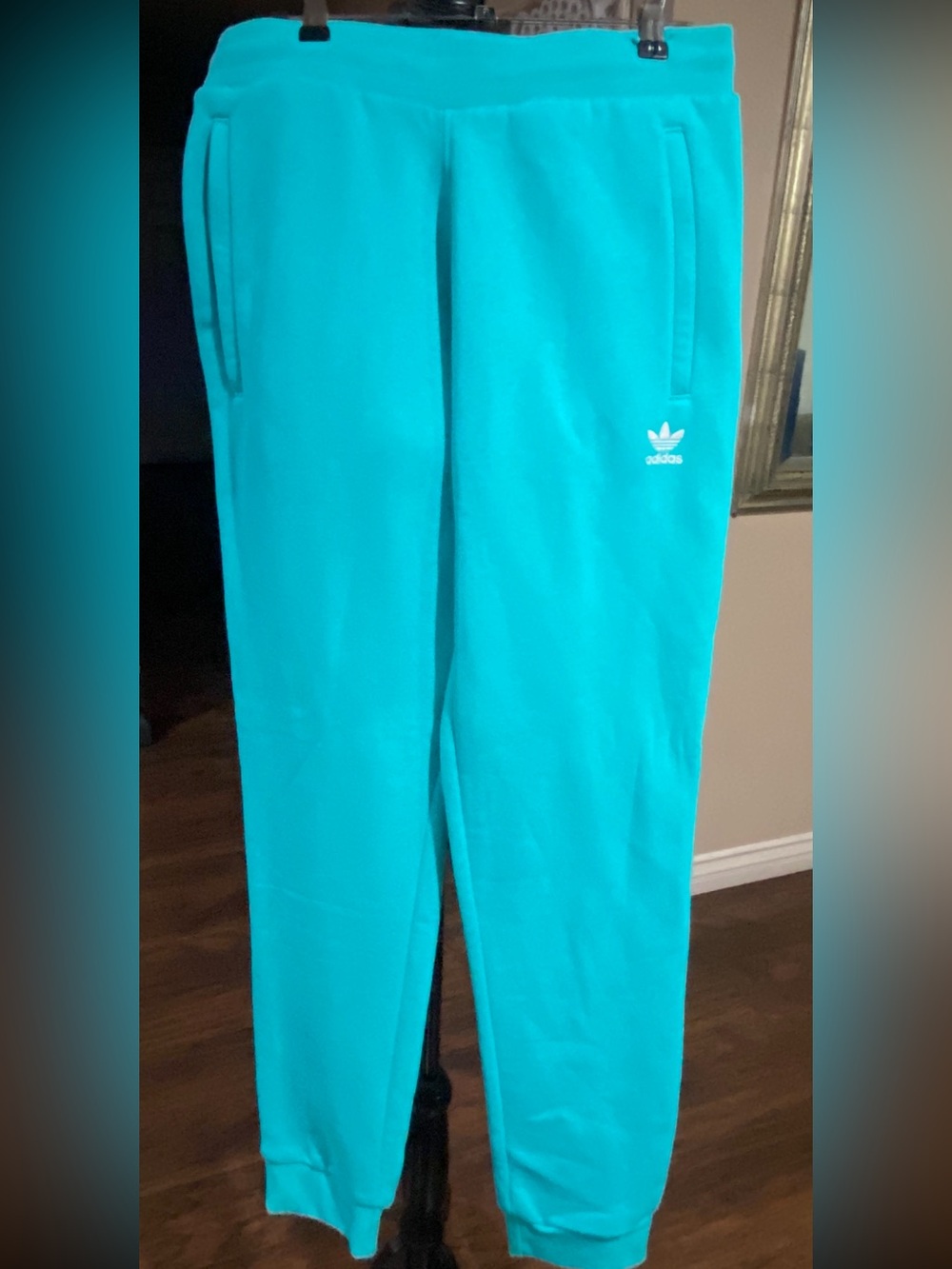 adidas Turquoise Men's Trefoil Joggers